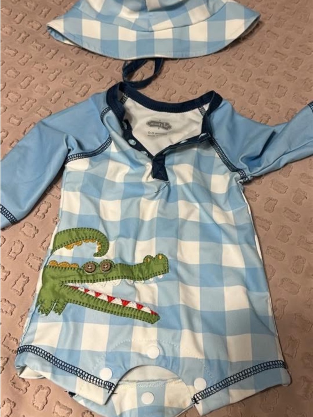Mud Pie Blue Swim Sets with Hat